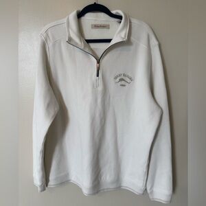 Tommy Bahama Cream quarter Zip-Up Sweater